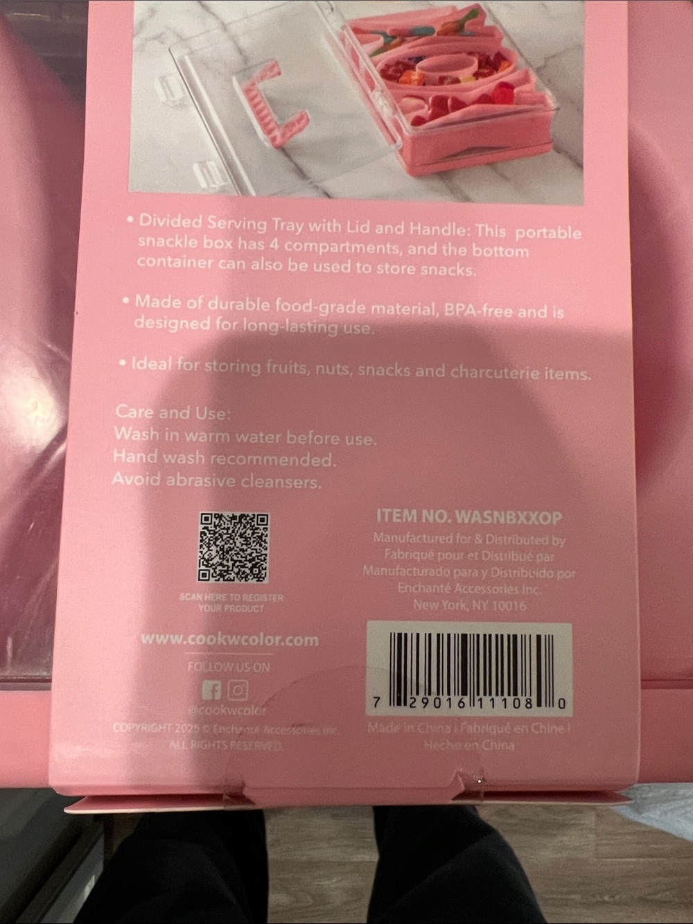 CWC Pink Snack Box Organizer - Compact Bento Storage - Picture 2 of 5